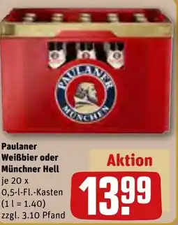 REWE DE Paulaner Weißbier oder Münchner Hell tilbud