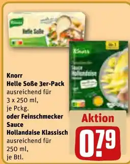 REWE DE Knorr Helle Soße 3er-Pack , oder Feinschmecker Sauce Hollandaise Klassisch tilbud