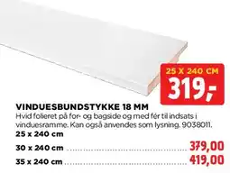 jem & fix VINDUESBUNDSSTYKKE 18 MM tilbud