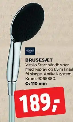 jem & fix Brusesæt (sort/håndbruser) tilbud