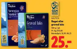 Lidl NAUTICA Røget eller gravad laks tilbud
