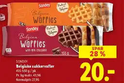 Lidl SONDEY Belgiske sukkervafler tilbud