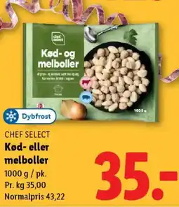 Lidl CHEF SELECT Kød- eller melboller tilbud