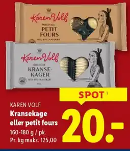Lidl KAREN VOLF Kransekage eller petit fours tilbud