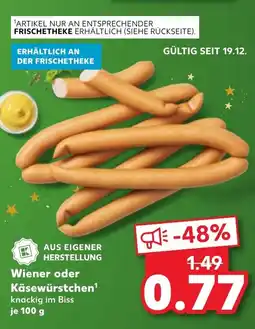Kaufland DE Wiener oder Käsewürstchen tilbud