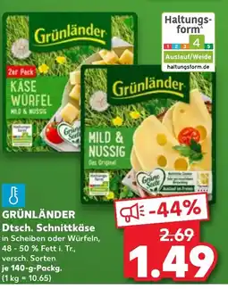 Kaufland DE GRÜNLÄNDER Dtsch. Schnittkäse tilbud