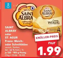Kaufland DE SAINT ALBRAY oder ST. AGUR Franz. Weich- oder Schnittkäse tilbud