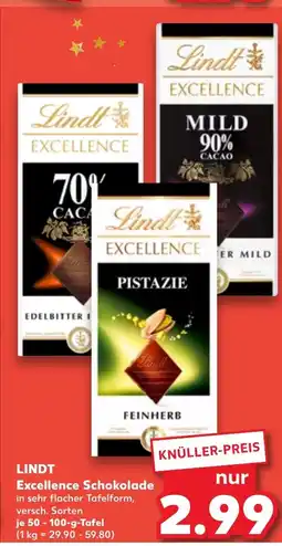 Kaufland DE LINDT Excellence Schokolade tilbud