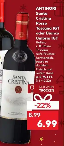 Kaufland DE ANTINORI Santa Cristina Rosso Toscana IGT oder Bianco Umbria IGT tilbud