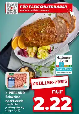 Kaufland DE K-PURLAND Schweine- hackfleisch tilbud