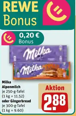 REWE DE Milka Alpenmilch oder Gingerbread tilbud