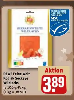 REWE DE REWE Feine Welt Kodiak Sockeye Wildlachs tilbud