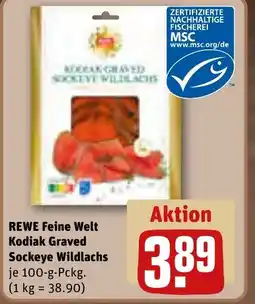 REWE DE REWE Feine Welt Kodiak Graved Sockeye Wildlachs tilbud