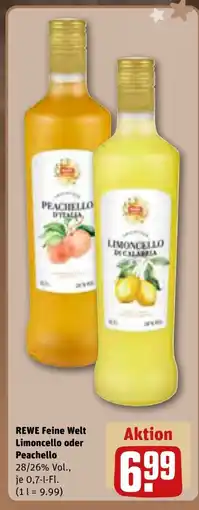 REWE DE REWE Feine Welt Limoncello oder Peachello tilbud