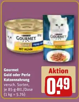 REWE DE Gourmet Gold oder Perle Katzennahrung tilbud