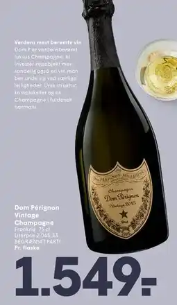 SPAR Dom Pérignon Vintage Champagne tilbud