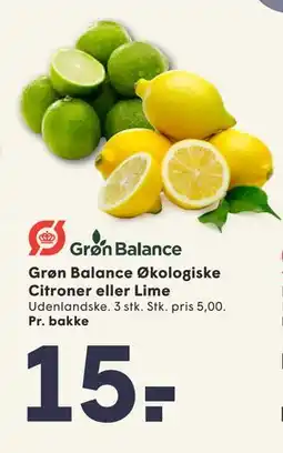 SPAR Grøn Balance Økologiske Citroner eller Lime tilbud