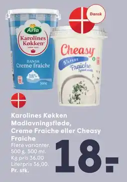 SPAR Karolines Køkken Madlavningsfløde, Creme Fraiche eller Cheasy Fraiche tilbud