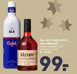 SPAR Ga-Jol Vodka Shot eller Råstoff tilbud