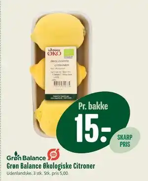 Min Købmand Grøn Balance Økologiske Citroner tilbud
