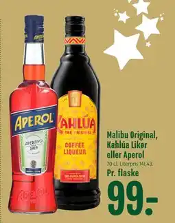 Min Købmand Malibu Original, Kahlúa Likør eller Aperol tilbud