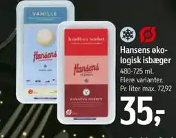 Føtex Hansens øko- logisk isbæger tilbud