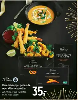 Føtex Hummersuppe, panerede rejer eller rødspætter tilbud