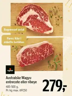 Føtex Australske Wagyu entrecote eller ribeye tilbud
