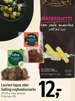 Føtex Laurieri tapas eller Salling rugbrødssnacks tilbud