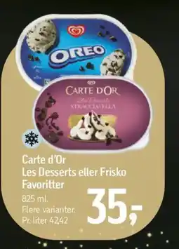 Føtex Carte d'Or Les Desserts eller Frisko Favoritter tilbud