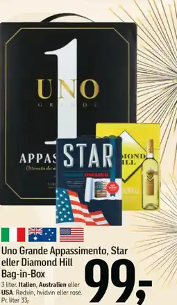 Føtex Uno Grande Appassimento, Star eller Diamond Hill Bag-in-Box tilbud