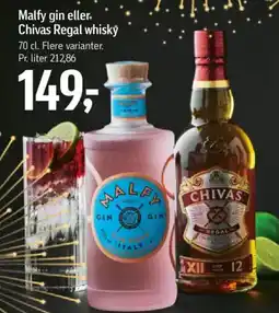 Føtex Malfy gin eller. Chivas Regal whisky tilbud