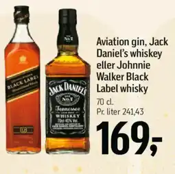 Føtex Aviation gin, Jack Daniel's whiskey eller Johnnie Walker Black Label whisky tilbud
