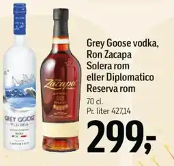 Føtex Grey Goose vodka, Ron Zacapa Solera rom eller Diplomatico Reserva rom tilbud