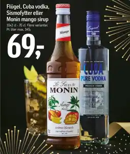 Føtex Flügel, Cuba vodka, Sismofytter eller Monin mango sirup tilbud