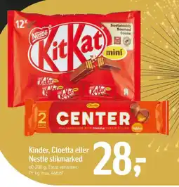 Føtex Kinder, Cloetta eller Nestle slikmarked tilbud