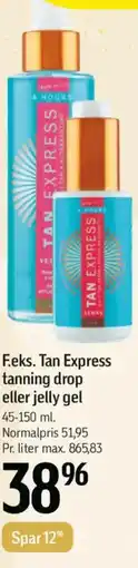 Føtex F.eks. Tan Express tanning drop eller jelly gel tilbud
