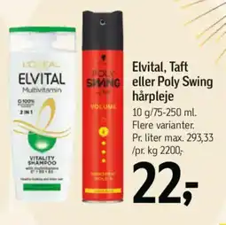 Føtex Elvital, Taft eller Poly Swing hårpleje tilbud