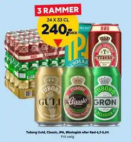 BorderShop Tuborg Guld, Classic, IPA, Økologisk eller Rød 4,3-5,6% tilbud