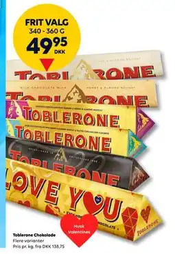 BorderShop Toblerone Chokolade tilbud