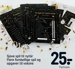 REMA 1000 Sjove spil til nytår Flere forskellige spil og opgaver til voksne tilbud