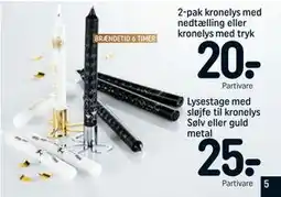 REMA 1000 Lysestage med sløjfe til kronelys Sølv eller guld metal tilbud