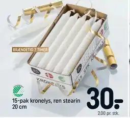 REMA 1000 15-pak kronelys, ren stearin 20 cm tilbud