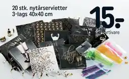 REMA 1000 20 stk. nytårservietter 3-lags 40x40 cm tilbud