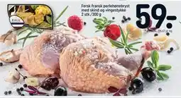 REMA 1000 Fersk fransk perlehønebryst med skind og vingestykke 2 stk./300 g tilbud