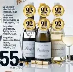 REMA 1000 Le Bon rød- eller hvidvin Frankrig, 75 cl. Negociant Chardonnay Fyldig, intens hvidvin, 13.5% tilbud