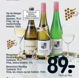 REMA 1000 Reverchon Riesling Tyskland, 75 cl Frisk, let, intens og tør hvidvin, 11.5% tilbud