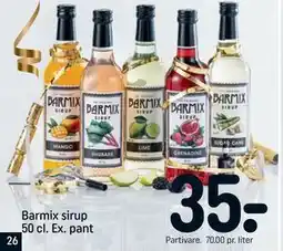 REMA 1000 Barmix sirup 50 cl. Ex. pant tilbud