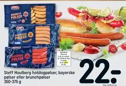 REMA 1000 Steff Houlberg hotdogpølser, bayerske pølser eller brunchpølser 350-375 g tilbud
