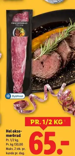 Lidl Hel oksemørbrad tilbud